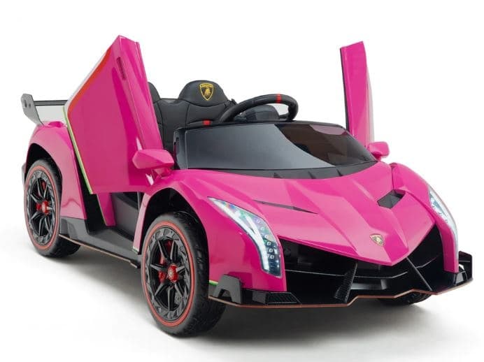 Lamborghini Veneno 12V 2 Persoons Elektrische Kinderauto Roze