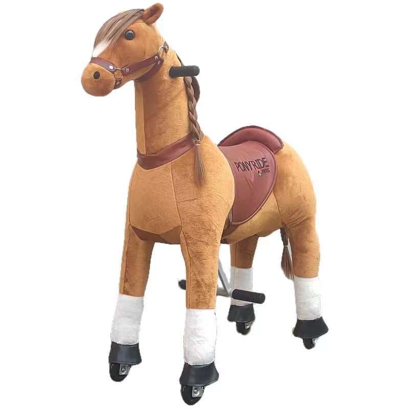 Pony Ride, rijdend speelgoed paard bruin, SMALL