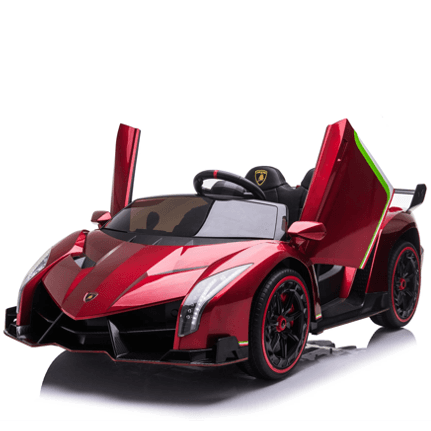 Lamborghini Veneno 12V 2 Persoons Kinderauto Metallic Rood