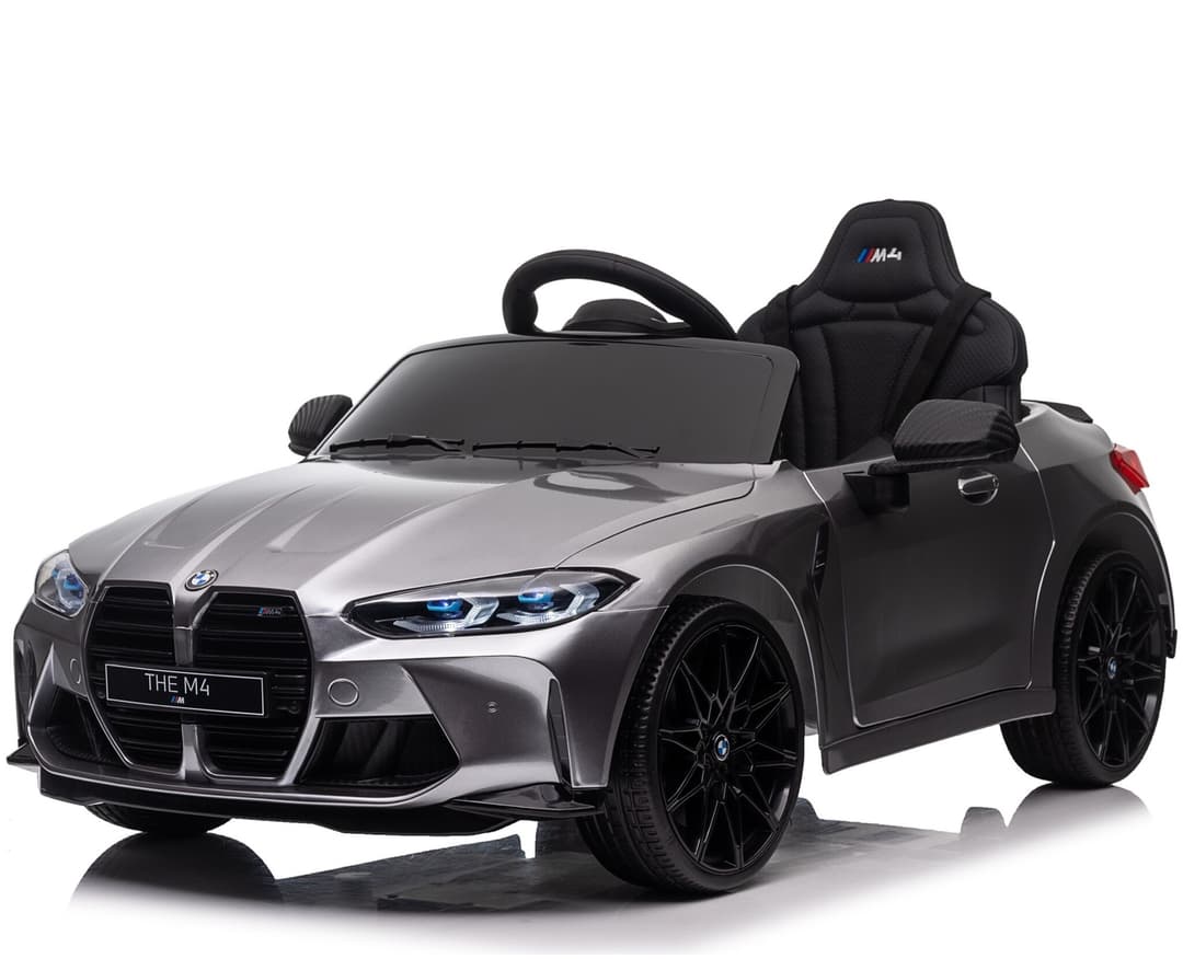 BMW M4 12V Kinderauto metallic Grijs