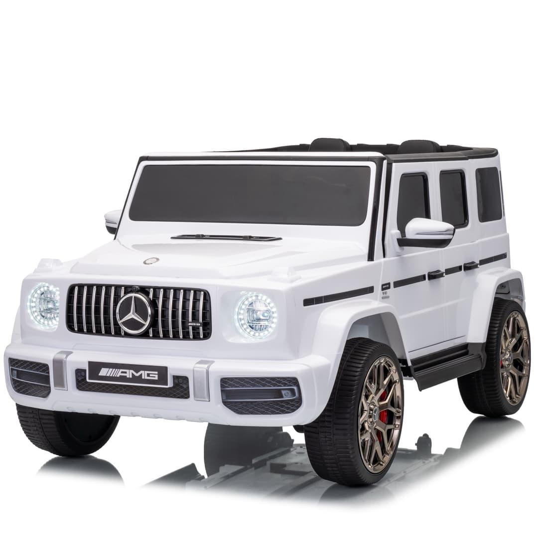 Mercedes G63 12V 2-persoons kinderauto Wit